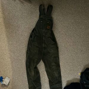 Men’s green carhartt overalls non insulated 32 32 s